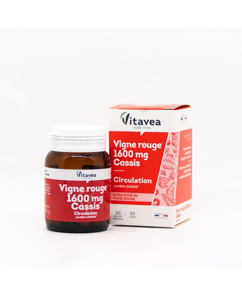 Vitavea Raudonojo vynmedžio 1600 mg  ir juodųjų serbentų ekstraktai