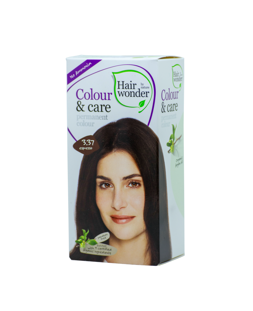 Hairwonder Colour & Care ilgalaikiai plaukų dažai be amoniako  spalva espresso 3.37
