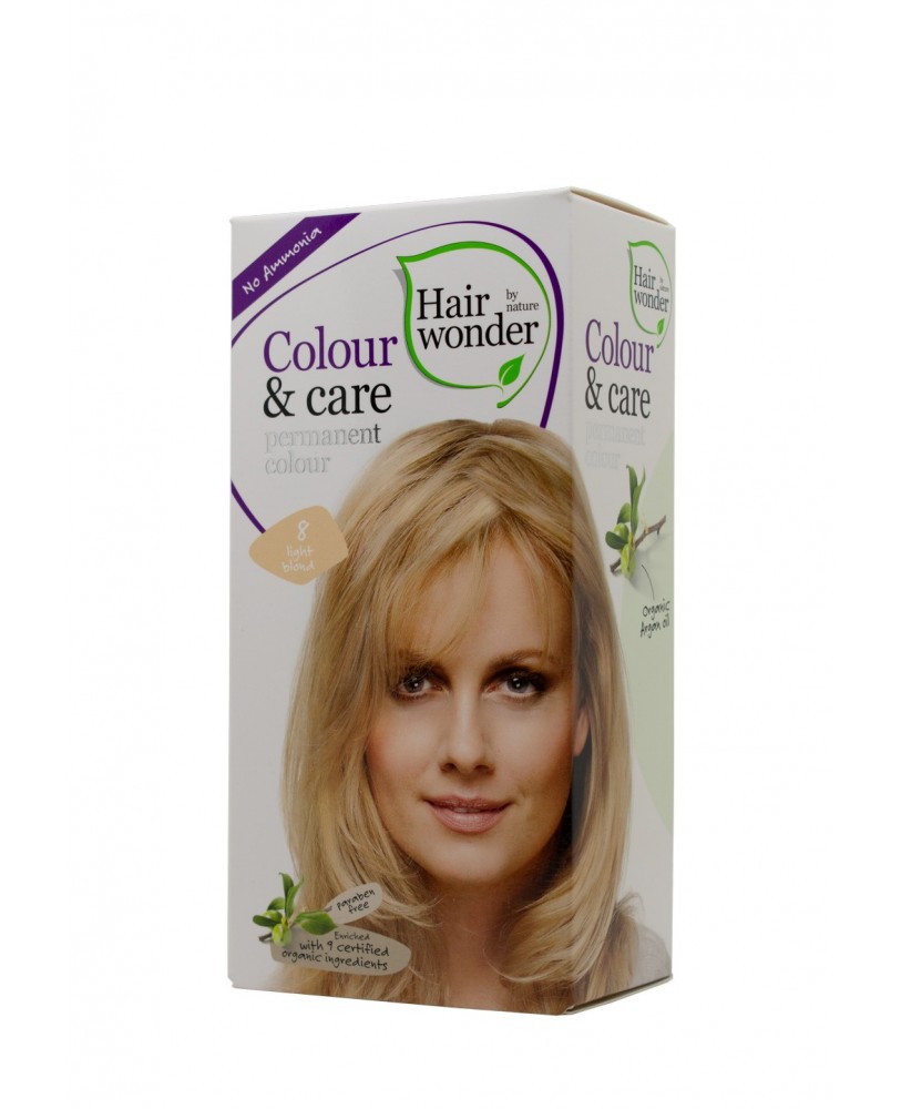 Hairwonder Colour & Care ilgalaikiai plaukų dažai be amoniako spalva šviesi blondinė 8