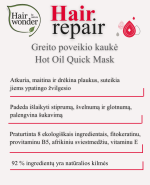 HAIRWONDER Hot Oil Quick Mask greito poveikio kaukė, 100 ml - Image 4