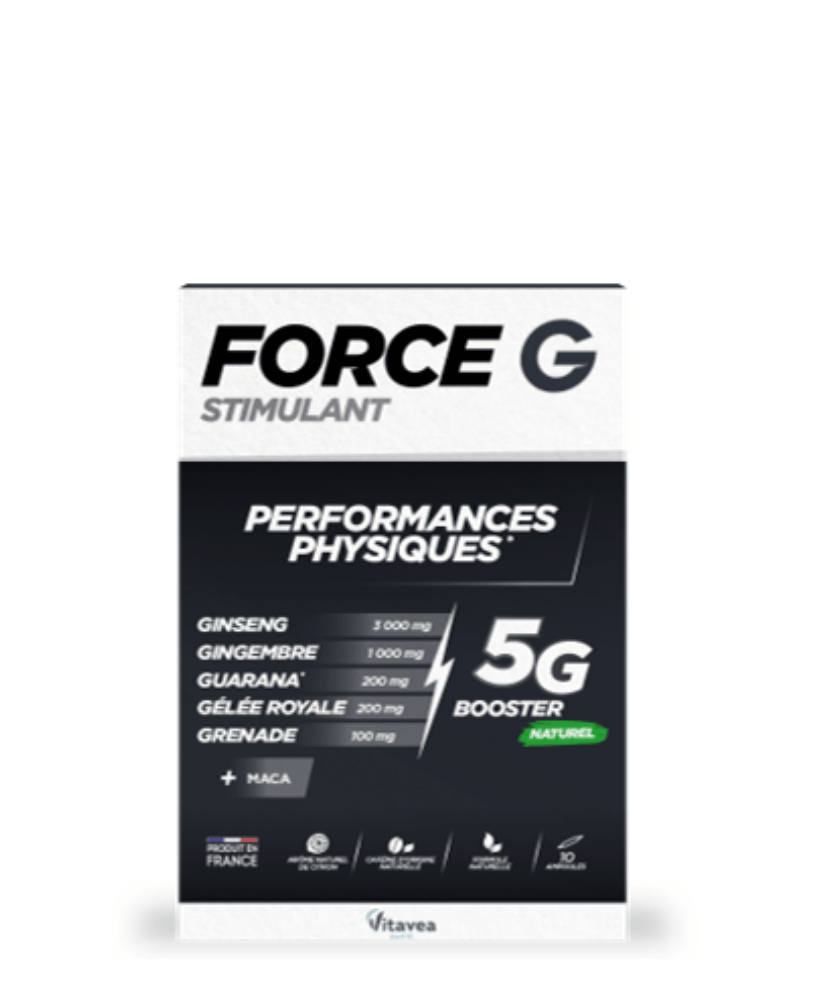 Vitavea-Force-G-biciu-pienelis_slamutis.lt VITAVEA Force G STIMULANT 5G BOOSTER energijai ir protiniam budrumui, 10 ampulių - Image 1