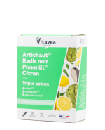 VITAVEA Artišokai, kiaulpienės, ridikai ir citrinos detoksikacijai, 10 ampulių