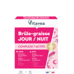 VITAVEA Fat Burner Day/ Night riebalų degintojas, 30 augalinės kilmės kapsulių
