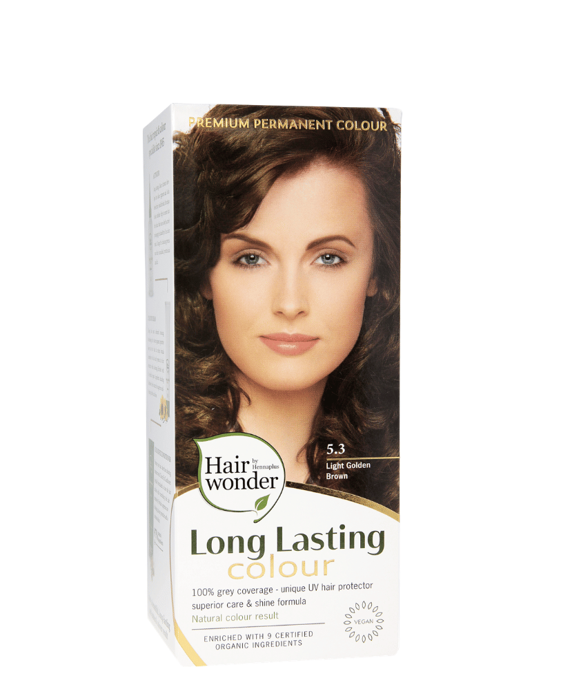 Hairwonder-ilgalaikiai-plauku-dazai-sviesi-aukso-ruda_slamutis.lt HAIRWONDER Ilgalaikiai plaukų dažai, spalva šviesi ruda auksinio atspalvio 5.3 - Image 1